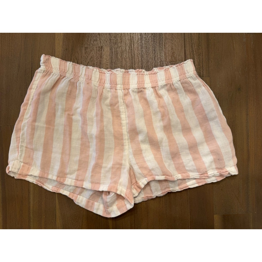 Sincerely Jules Womens Pink White‎ Striped Cotton Lounge Shorts Size Large L